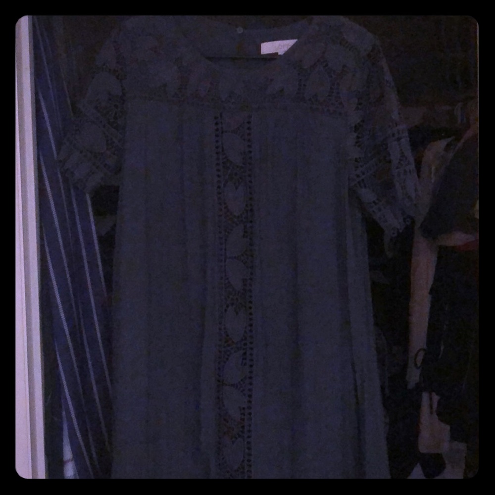 Loft Dark Blue Crochet Dress